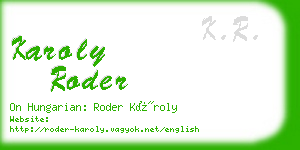 karoly roder business card